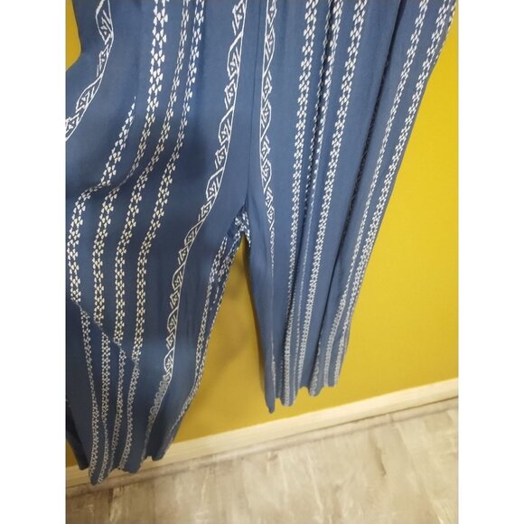 VTG Y2K Japna Sleeveless Straight Leg Tribal Striped Jumpsuit M Boho Western - Picture 2 of 8